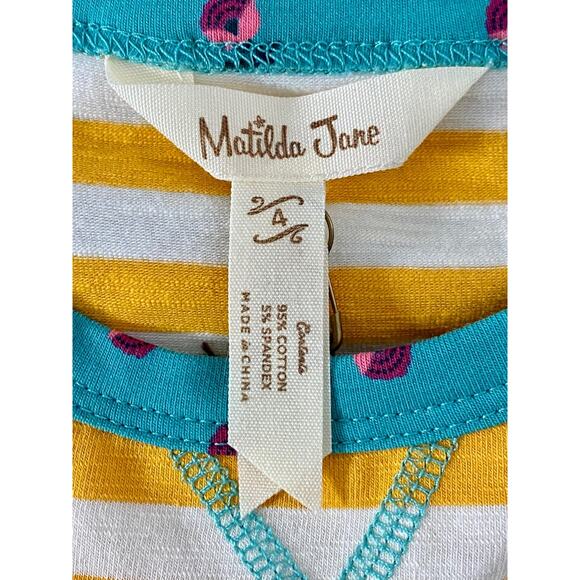 NWT Matilda Jane Moments With You School Days Short Sleeve Yellow Blue Top 4 - Picture 8 of 9
